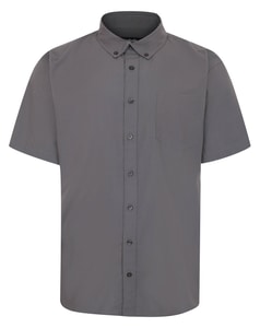 Bigdude Button Down Short Sleeve Poplin Shirt Slate