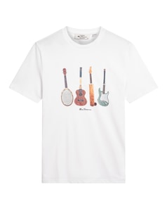 Ben Sherman Jumble Guitar Print T-Shirt White
