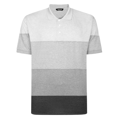 Bigdude Striped Single Jersey Polo Black