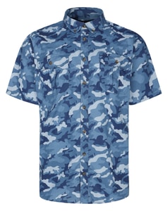 Bigdude Camo Short Sleeve Shirt Navy