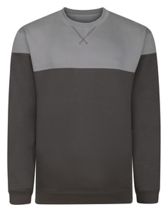 Bigdude Colour Block Jumper Grey/Charcoal