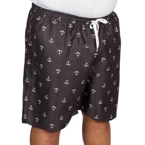 Bigdude Anchor Print Swim Shorts Black