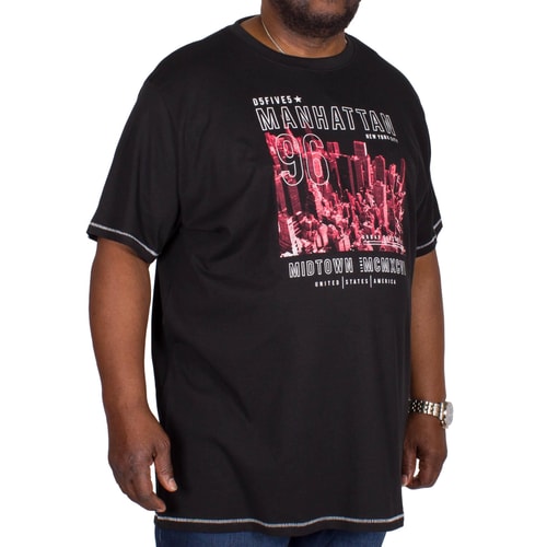 D555 Perry Manhattan Print T-Shirt Black