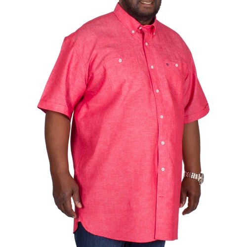 Espionage Plain Linen Mix Shirt Dark Coral