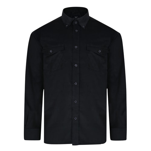 Cotton Valley Long Sleeve Corduroy Shirt Black