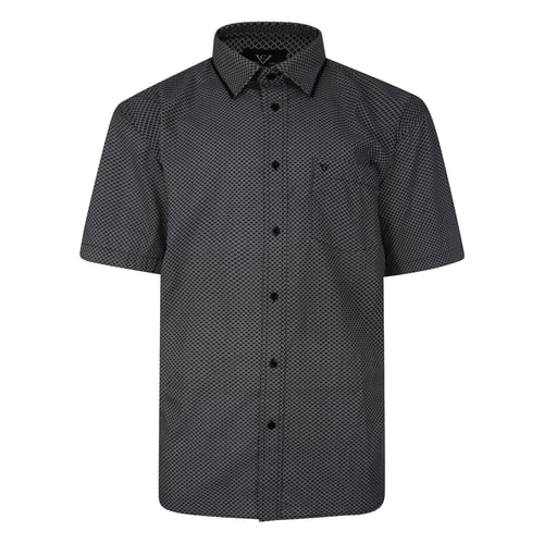 Cotton Valley Short Sleeve Patterned Shirt Black