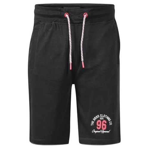 D555 Tompkins Elasticated Waist Fleece Shorts Black
