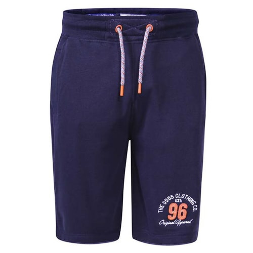 D555 Tompkins Elasticated Waist Fleece Shorts Navy