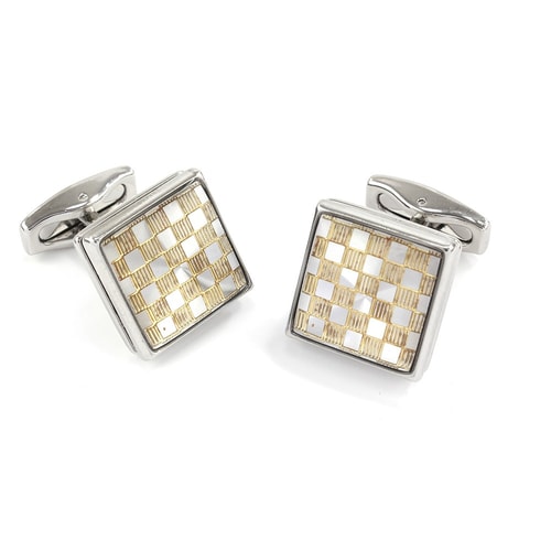Sophos Silver/Square Gilt Check Cufflinks