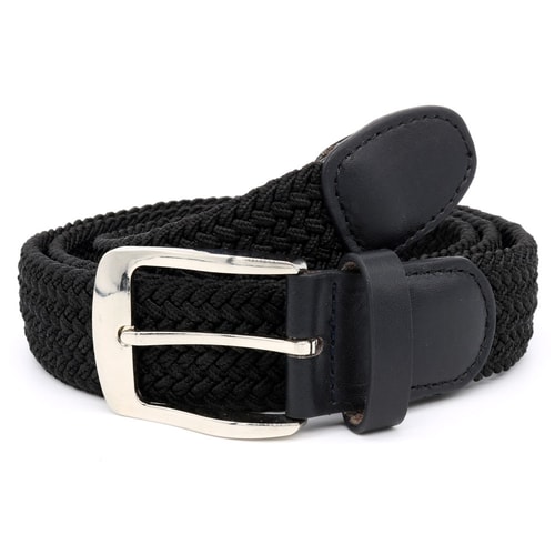 D555 Simon Stretch Braided Belt Black