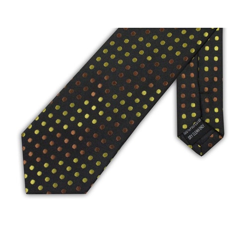 Knightsbridge Extra Long Polka Dot Tie Yellow/Bronze