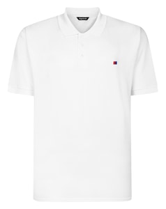 Bigdude Embroidered Logo Polo Shirt White Tall