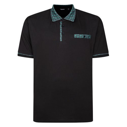 Bigdude Designer Collar Polo Black