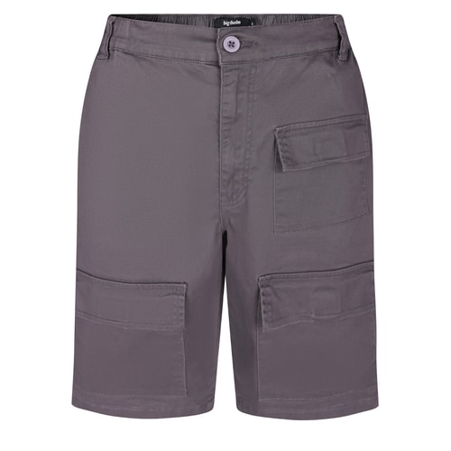Bigdude Elasticated Waist Stretch Utility Shorts Charcoal