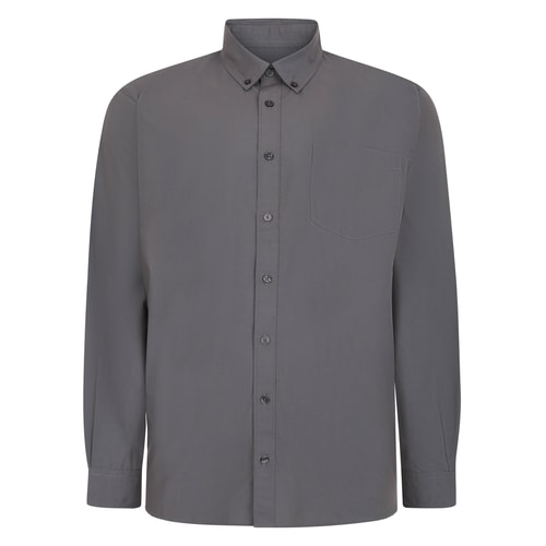 Bigdude Button Down Long Sleeve Poplin Shirt Slate
