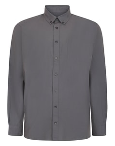 Bigdude Button Down Long Sleeve Poplin Shirt Slate