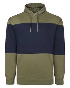 Bigdude Block Cut & Sew Hoodie Khaki Tall