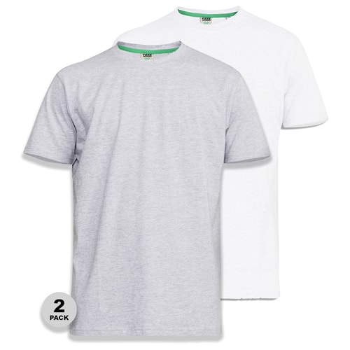 D555 Fenton Grey and White Multipack T-Shirts