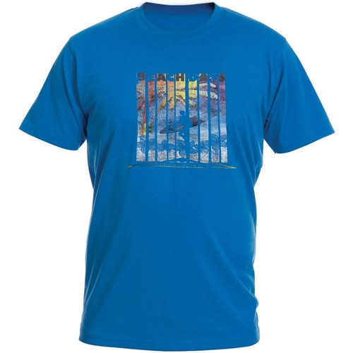 Cotton Valley Beach Day Surfer Print T-Shirt Ocean Blue