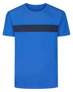 Bigdude Small Stripe Cut & Sew T-Shirt Royal Blue