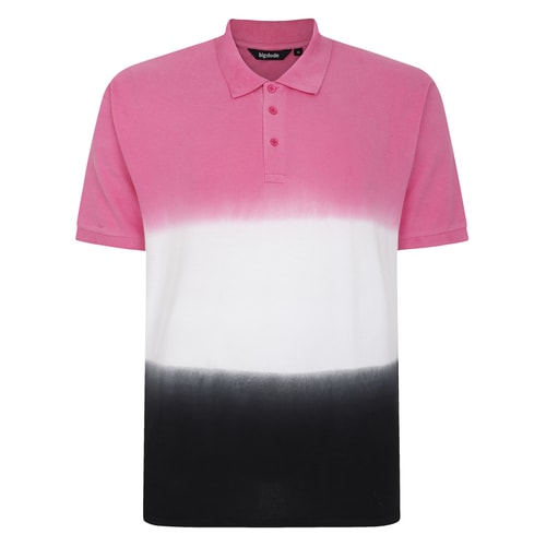 Bigdude Ombre Polo Shirt Magenta/White/Black