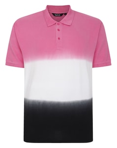 Bigdude Ombre Polo Shirt Magenta/White/Black