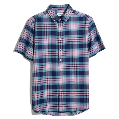 Farah Foster Check Shirt Midnight Blue 