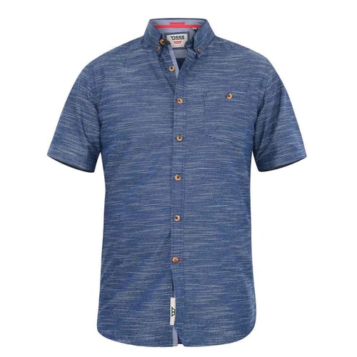 D555 Hove Textured Short Sleeve Shirt Navy