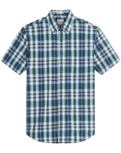 Ben Sherman Irregular Check Short Sleeve Shirt Dark Green