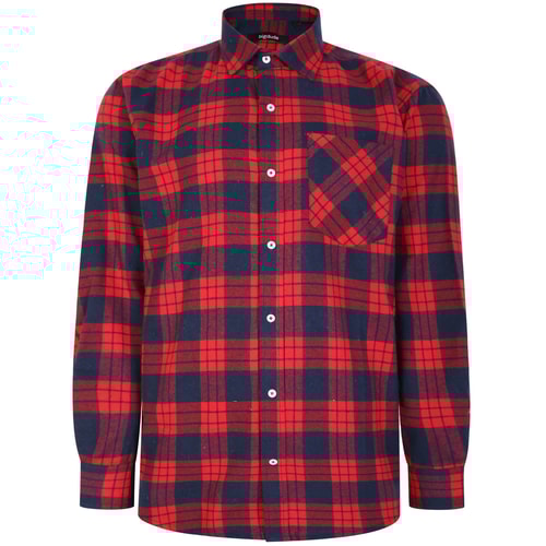 Bigdude Long Sleeve Flannel Shirt Red Tall