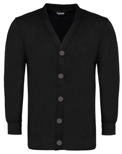 Bigdude Brushed Fleece Cardigan Black Tall