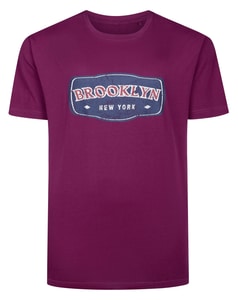 Bigdude Brooklyn Print T-Shirt Cassis