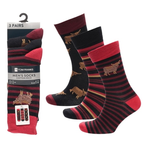 Highland Cow Design 3 pack Socks Assorted