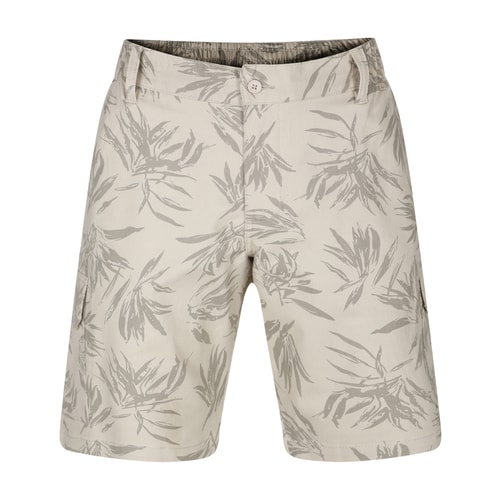 Bigdude Leaf Print Cargo Shorts Stone