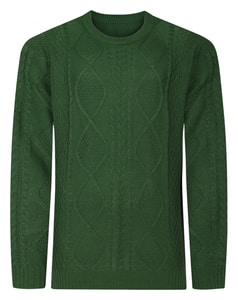 Bigdude Classic Cable Knit Jumper Dark Green