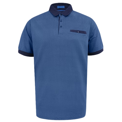 D555 Murray Jacquard AOP Polo Blue