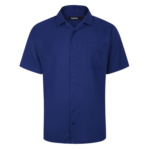 Bigude Relaxed Short Sleeve Summer Shirt Blue Tall