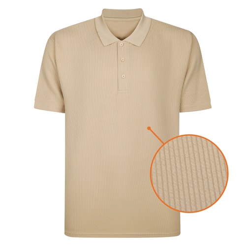 Bigdude Seersucker Polo Shirt Sand