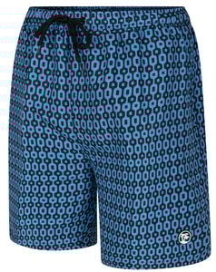 Espionage Geometric Chain Print Swim Shorts Blue/Black