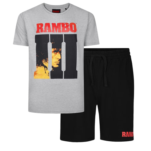 Bigdude Official Licensed Rambo PJ Set Grey Marl/Black