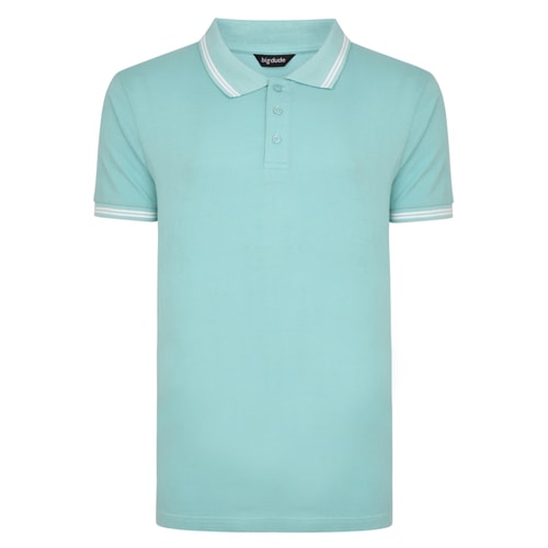 Bigdude Tipped Polo Shirt Turquoise Tall