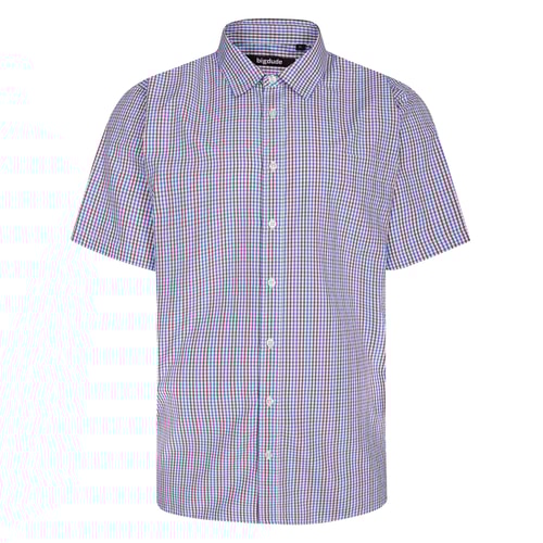 Bigdude Button Down Check Short Sleeve Shirt Pepper Red