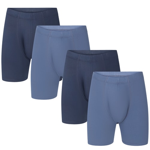 Bigdude 4 Pack Cotton Boxer Shorts Navy/Dusty Blue
