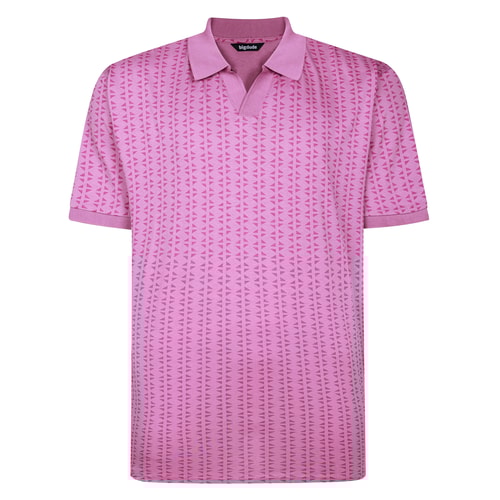 Bigdude Geometric Print Polo Shirt Dusted Grape