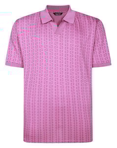 Bigdude Geometric Print Polo Shirt Dusted Grape