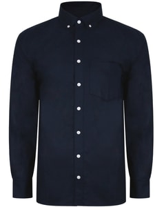Bigdude Oxford Long Sleeve Shirt Navy Tall