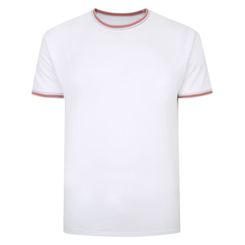 Bigdude Contrast Tipped T-Shirt White