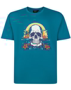 Espionage Skull Island Print T-Shirt Jade Green