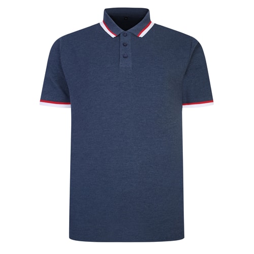 Bigdude Contrast Pique Polo Shirt Dark Denim