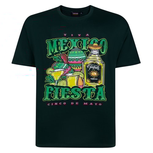 Espionage Mexico Print T-Shirt Bottle Green